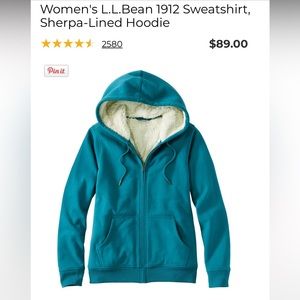 L.L.Bean 1912 Sweatshirt- Sherpa Lined